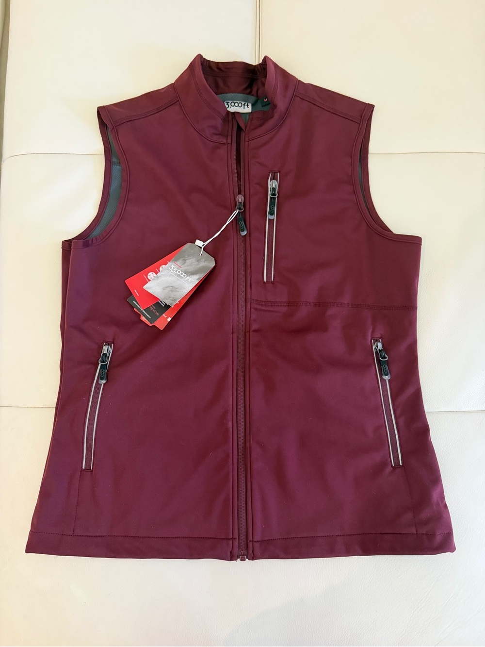 Women's Sleeveless Softshell Vest - Burgundy by 33,000ft